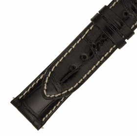 Hadley Roma 20 MM Shiny Black Alligator Leather Strap Hadley Roma 20 MM Shiny Black Alligator Leather Strap