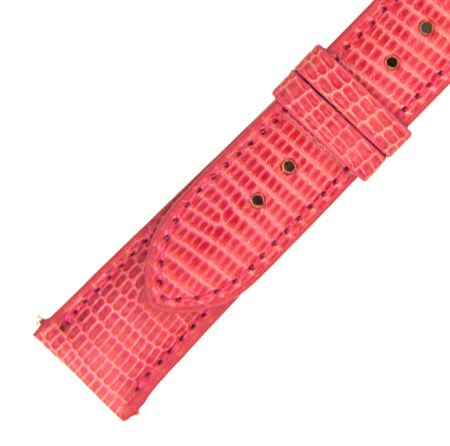 Hadley Roma 20 MM Shiny Hot Pink Lizard Leather Strap