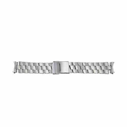 Hadley Roma 20mm Solid Link Design 3 Row Stainless Steel Silver Bracelet.