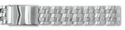 Hadley Roma 20mm Solid Link Design 5 Row Stainless Steel Silver Bracelet.