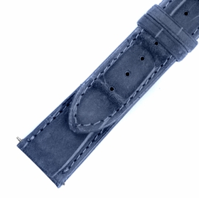 Hadley Roma 21 MM Blue Denim Nubuck Alligator Leather Strap Hadley Roma 21 MM Blue Denim Nubuck Alligator Leather Strap