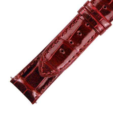 Hadley Roma 21 MM Bright Wine Alligator Leather Strap