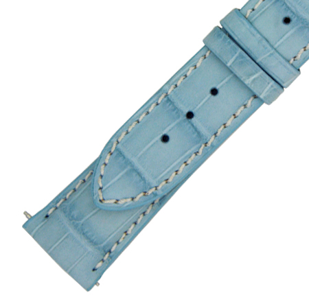 Hadley Roma 21 MM Matte Baby Blue Alligator Leather Strap