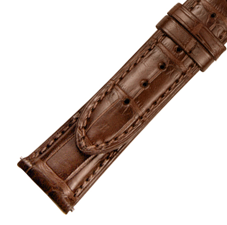 Hadley Roma 21 MM Matte Brandy Brown Alligator Leather Strap