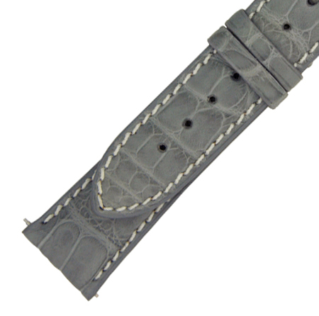 Hadley Roma 21 MM Matte Light Grey Alligator Leather Strap Hadley Roma 21 MM Matte Light Grey Alligator Leather Strap