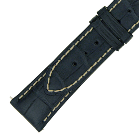 Hadley Roma 21 MM Matte Navy Blue Alligator Leather Strap