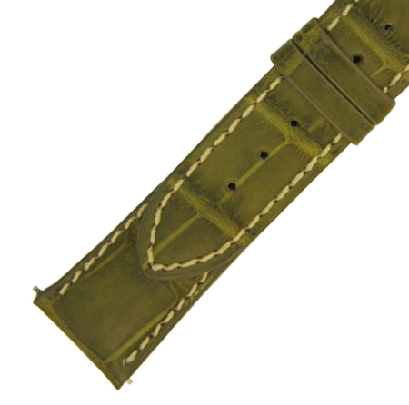 Hadley Roma 21 MM Matte Olive Alligator Leather Strap Hadley Roma 21 MM Matte Olive Alligator Leather Strap