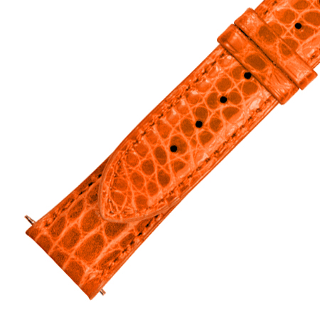 Hadley Roma 21 MM Orange Alligator Leather Strap