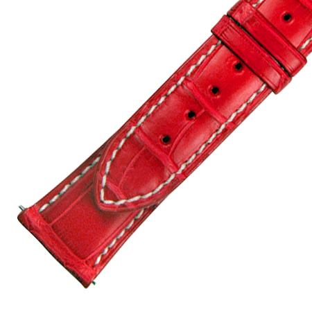 Hadley Roma 21 MM Red Alligator Leather Strap Hadley Roma 21 MM Red Alligator Leather Strap