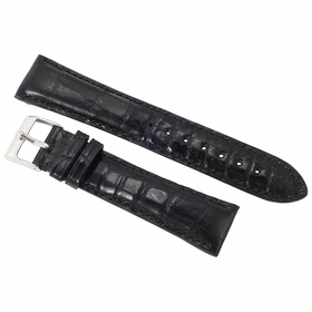 Hadley Roma 21 MM Shiny Black Alligator Leather Strap Hadley Roma 21 MM Shiny Black Alligator Leather Strap
