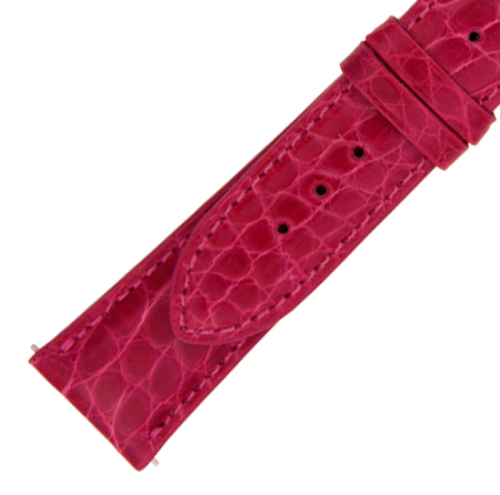 Hadley Roma 21 MM Shiny Hot Pink Alligator Leather Strap