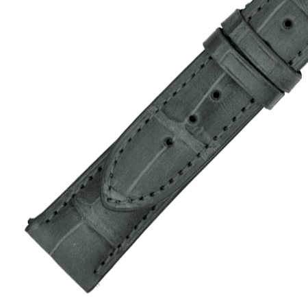 Hadley Roma 21 MM Shiny Light Grey Alligator Leather Strap