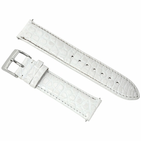 Hadley Roma 21 MM Matte White Alligator Leather Strap Hadley Roma 21 MM Matte White Alligator Leather Strap