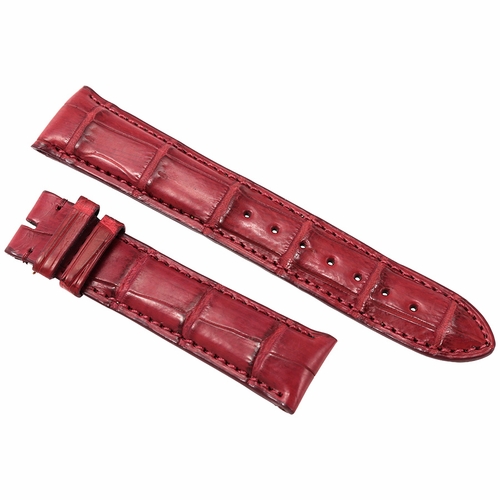 Hadley Roma 21 MM Wine-Colored Matte Alligator Leather Strap