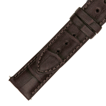 Hadley Roma 22 MM Matte Dark Brown Alligator Leather Strap