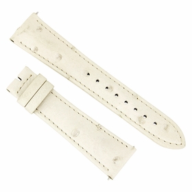 Hadley Roma 22 MM Matte Winter White Ostrich Leather Strap