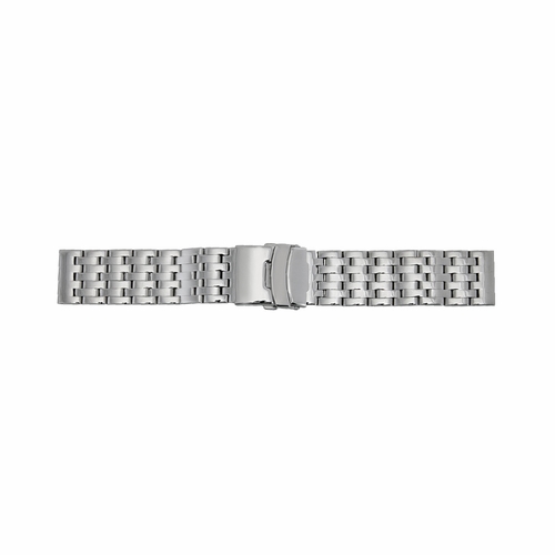 Hadley Roma 22mm Wide Link Design 7 Row Stainless Steel Silver tone Bracelet.