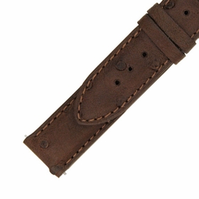 Hadley Roma 24 MM Matte Brown Ostrich Leather Strap Hadley Roma 24 MM Matte Brown Ostrich Leather Strap