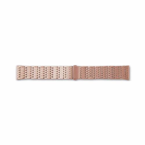 Hadley Roma 24mm Wide Link Design 11 Row Stainless Steel Rose-tone Bracelet