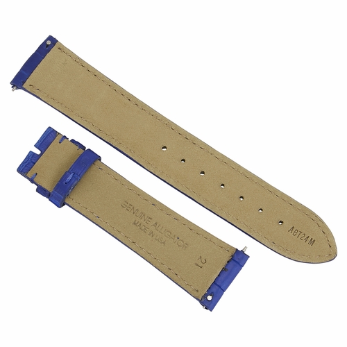 Hadley Roma Electric Blue 21 MM Alligator Leather Strap Hadley Roma Electric Blue 21 MM Alligator Leather Strap