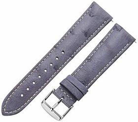 Hadley Roma Matte Agate Grey 21 MM Ostrich Leather Strap Hadley Roma Matte Agate Grey 21 MM Ostrich Leather Strap