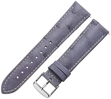 Hadley Roma Matte Agate Grey 21 MM Ostrich Leather Strap