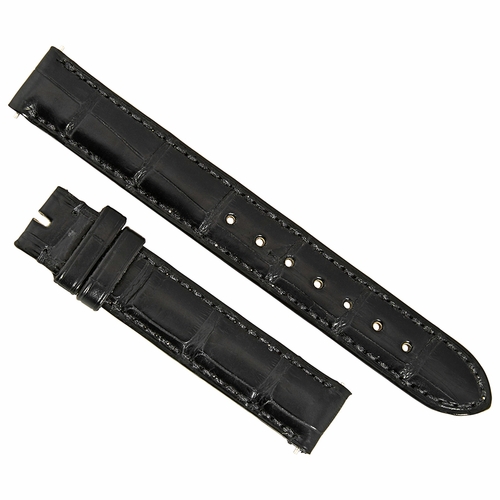 Hadley Roma Matte Black 14 MM Alligator Leather Strap