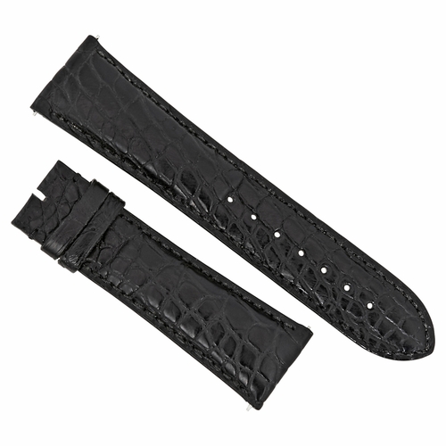 Hadley Roma Matte Black 24 MM Alligator Leather Strap Hadley Roma Matte Black 24 MM Alligator Leather Strap