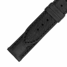 Hadley Roma Matte Black Ostrich Leather Strap Hadley Roma Matte Black Ostrich Leather Strap