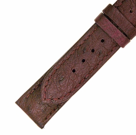 Hadley Roma Matte Bordeaux Ostrich Leather Strap Hadley Roma Matte Bordeaux Ostrich Leather Strap