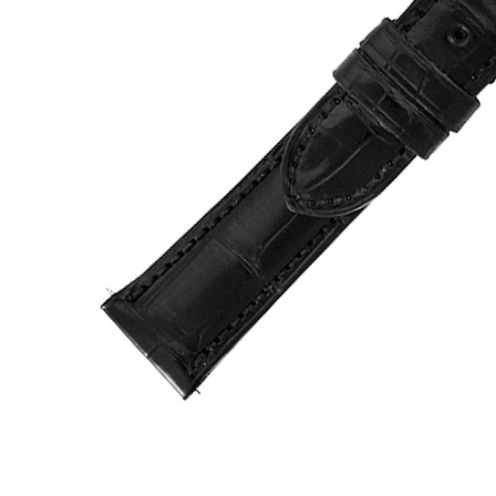 Hadley Roma  Shiny Black Crocodile Leather Strap