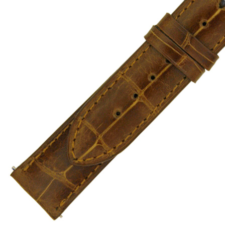 Hadley Roma  Shiny Chestnut Alligator Leather Strap