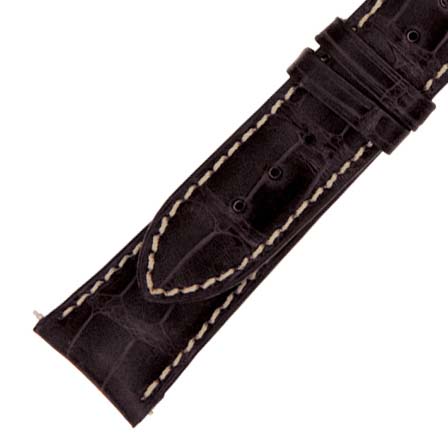 Hadley Roma  Shiny Dark Brown Alligator Leather Strap