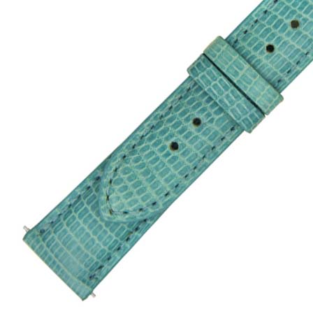 Hadley Roma  Shiny Sky Blue Lizard Leather Strap