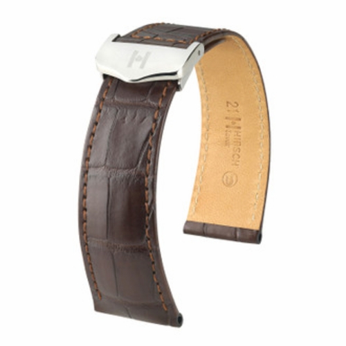 Hirsch Savoir Unisex 19 mm Alligator Leather Watch Band 07207417-2-1916