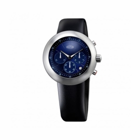 Ikepod C006-SI-LB Chronopod Blue Suede 006 Mens Chronograph Quartz Watch