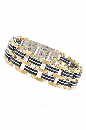 Invicta Mens Stainless Steel And Plastic Bracelet 30342