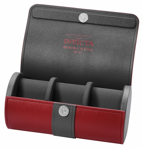 Invicta Watch 3-slot Watch Roll Red 33922