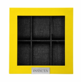 Invicta Watch 6-slot Display Case With Lid, Yellow