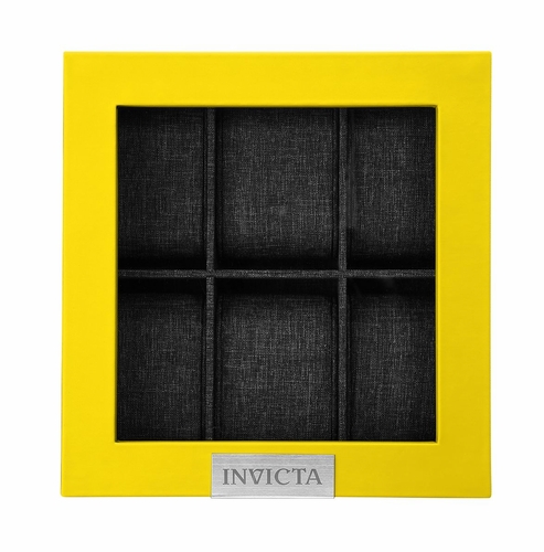 Invicta Watch 6-slot Display Case With Lid, Yellow