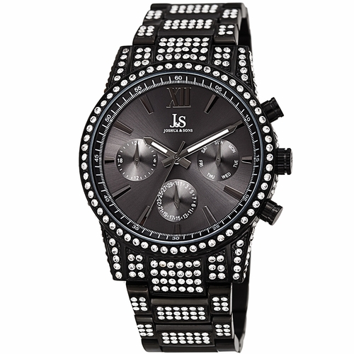 Joshua and Sons JX138BK Crystal Mens Quartz Watch