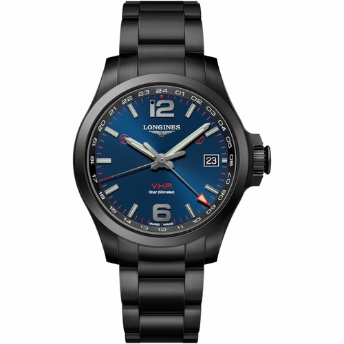 Longines L3.718.2.96.6 Conquest V.H.P. GMT Mens Quartz Watch