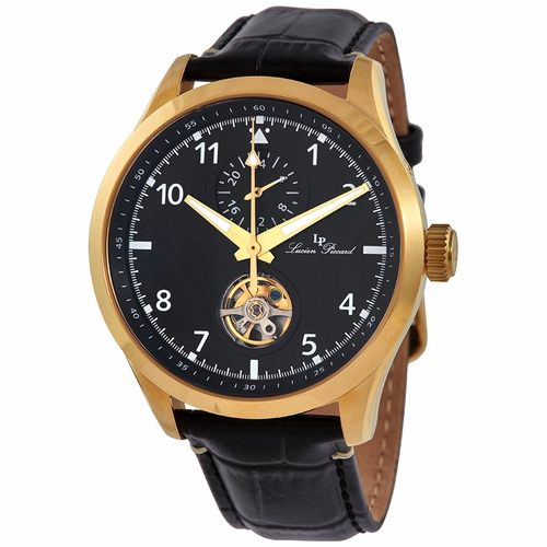 Lucien Piccard 1295A4 GMT Open Heart Mens Automatic Watch
