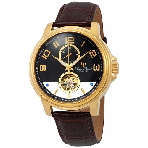 Lucien Piccard LP-28001A-YG-01-BRW Open Heart Mens Automatic Watch