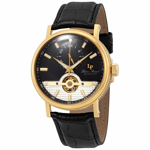 Lucien Piccard LP-28002A-YG-01-GA Open Heart 24 Mens Automatic Watch