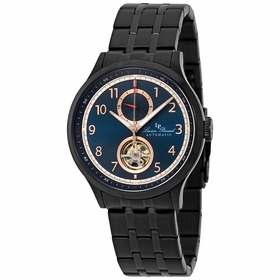 Lucien Piccard LP-28010A-BB-03-BB Open Heart GMT II Mens Automatic Watch