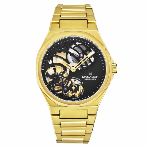 Manager MAN-RM-10-GM Revolution Mens Hand Wind Watch Manager MAN-RM-10-GM Revolution Mens Hand Wind Watch