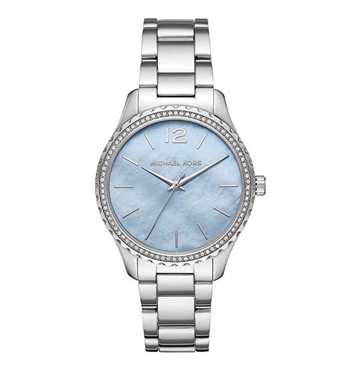 Michael Kors Layton Quartz Crystal Blue Dial Ladies Watch MK6847 display picture 3