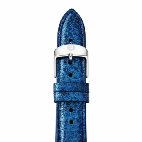 Michele 16 mm Peacock Blue Leather Strap MS16AA060407
