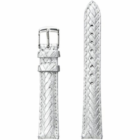 Michele 16mm Silver Metallic Braided Leather Watch Strap